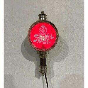 Vintage 80s Stroh's Beer Tap Handle Style Lighted 3D Sign Molded Plastic